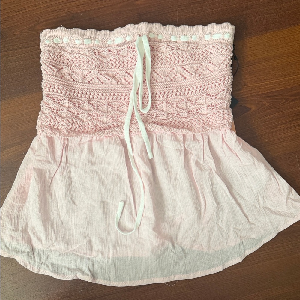 Pink Strapless Women's Tube Top